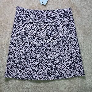 Topshop Purple Leopard Print A-Line Skirt